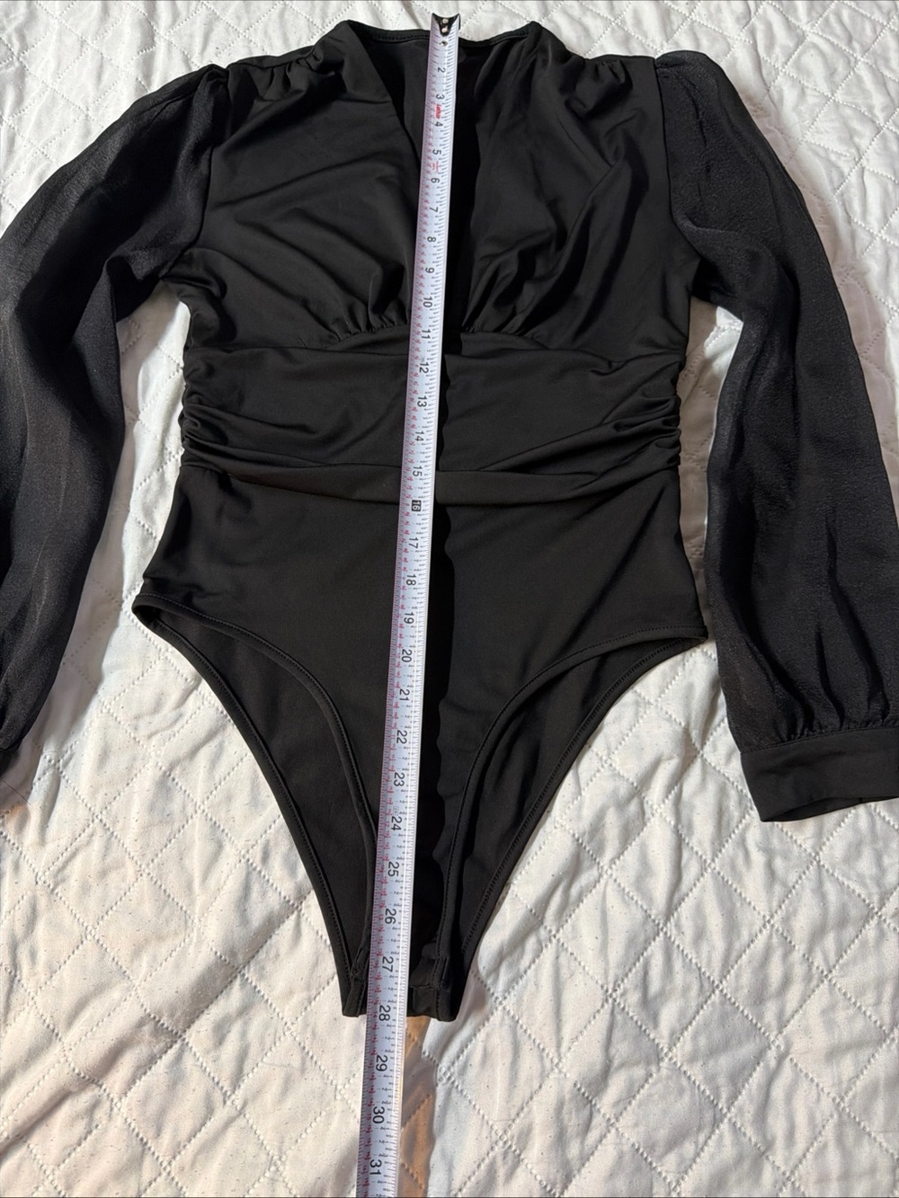 LYANER Women’s bodysuit Black Long-Sleeve One-Piece - Picture 2 of 14